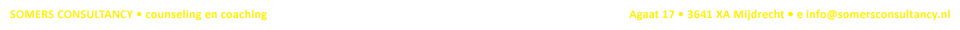 SOMERS CONSULTANCY &bull; counseling en coaching  &bull; Agaat17 &bull; 3641 XA Mijdrecht